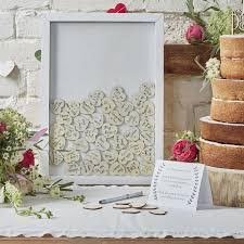 livre d'or mariage orginal, cadre coeur en bois, messages invites mariage